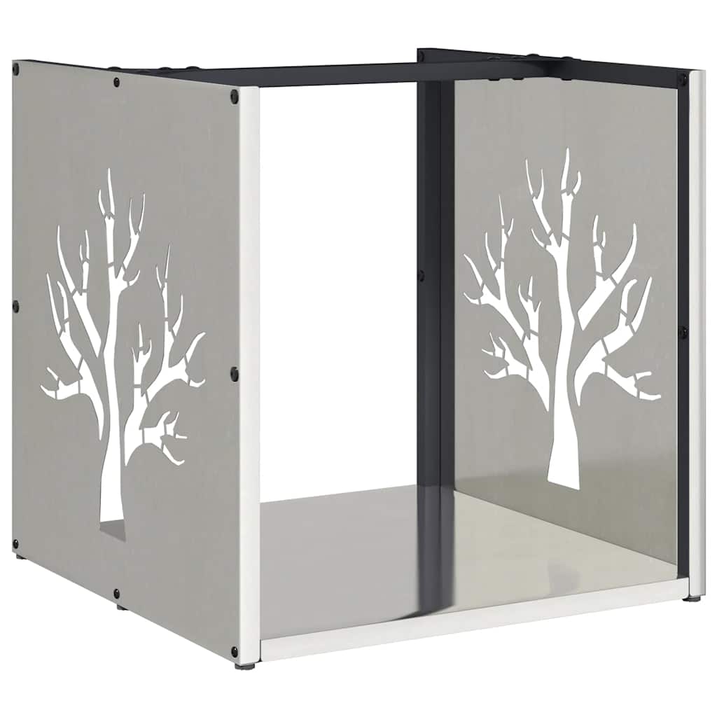vidaXL Suporte para lenha 40x40x40 cm aço inoxidável