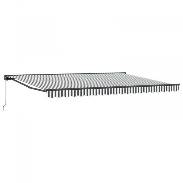 vidaXL Estrutura de Toldo Manual Antracite e Branco 450 × 300 cm - 3555123638