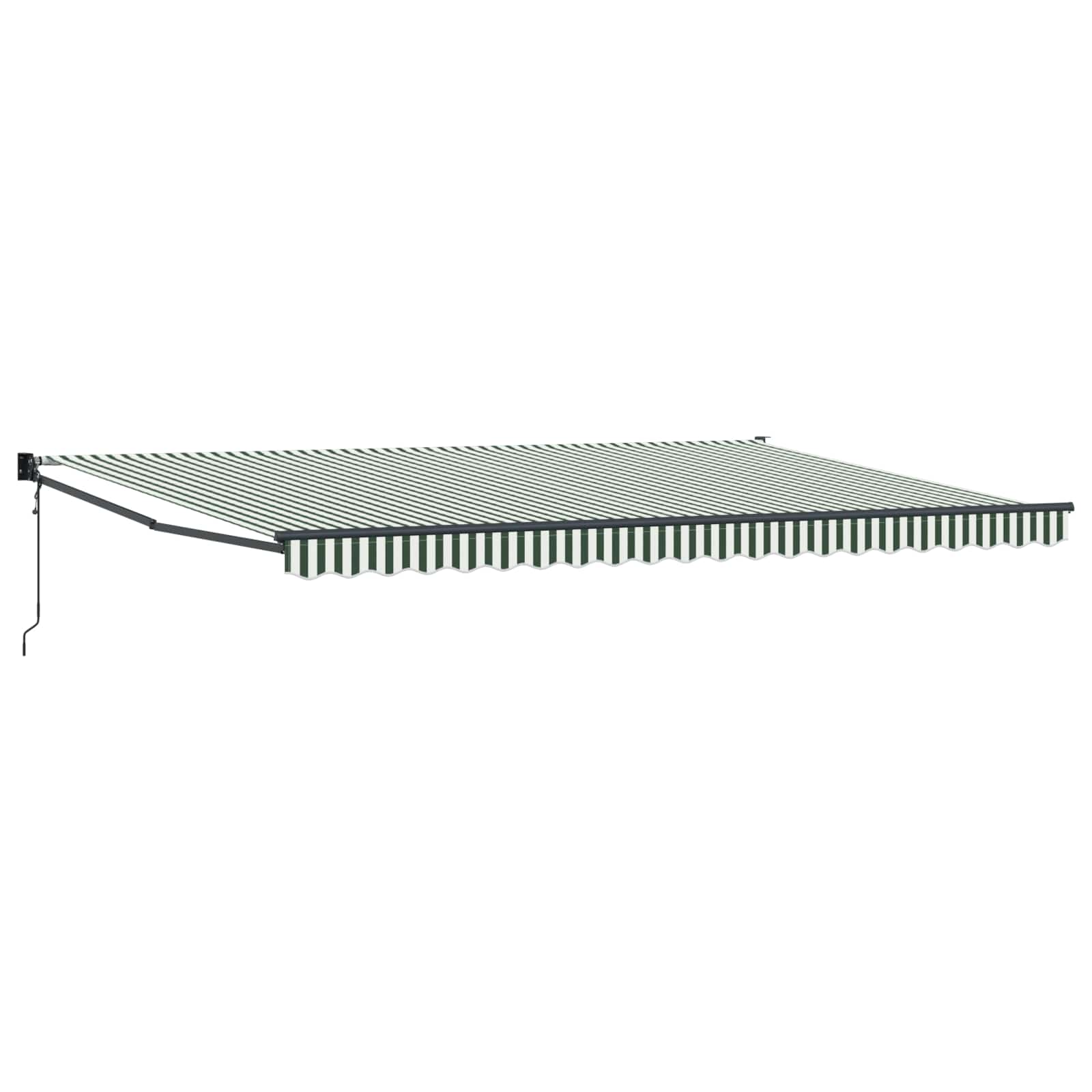 vidaXL Toldo Retrátil Verde e Branco 500 × 300 cm Poliéster e Alumínio