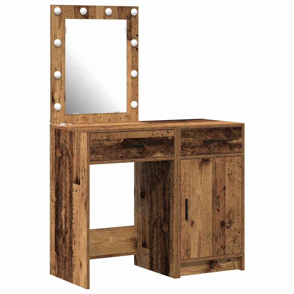 vidaXL Mesa de vestir com gaveta 2 pcs Castanho 50 x 41 x 135 cm