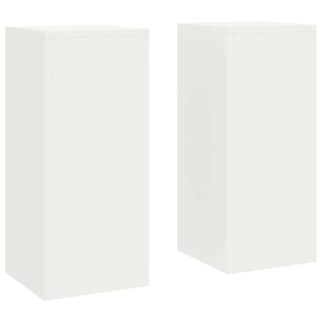 vidaXL Suporte para Plantas 2 pcs Branco 24 x 24 x 55 cm Aço