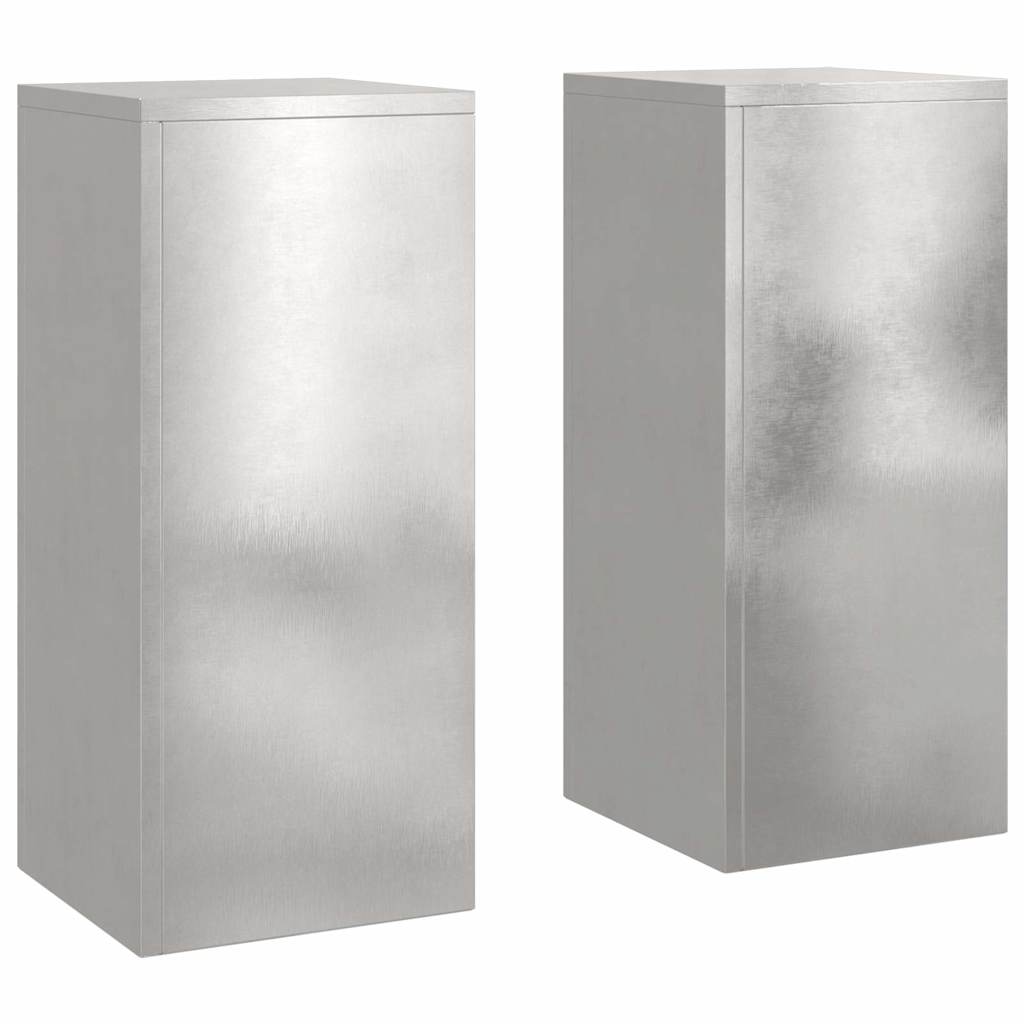 vidaXL Suporte para Plantas 2 pcs Prateado 24 x 24 x 55 cm