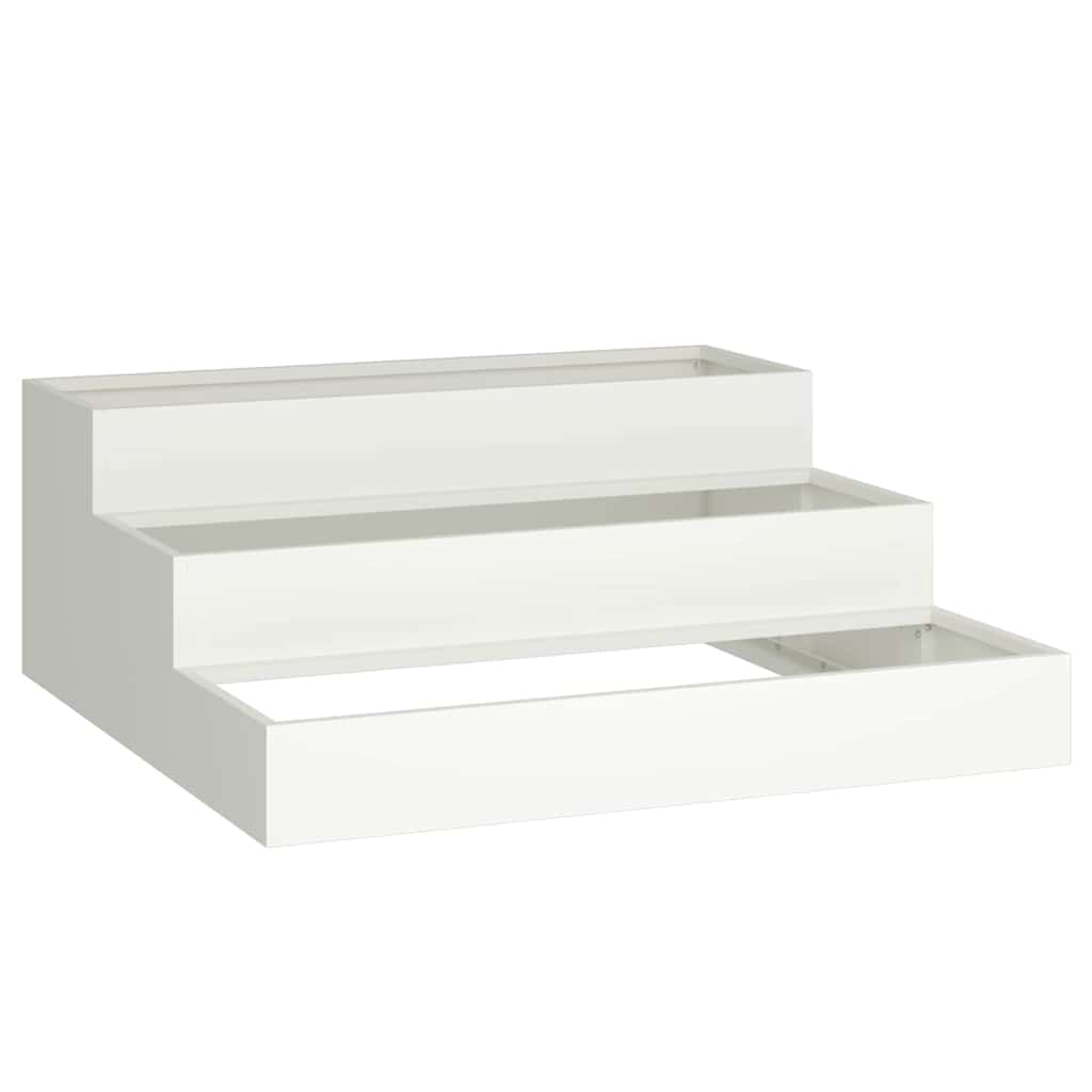 vidaXL Vaso de Jardim Branco 90 x 90 x 35 cm Aço laminado a frio
