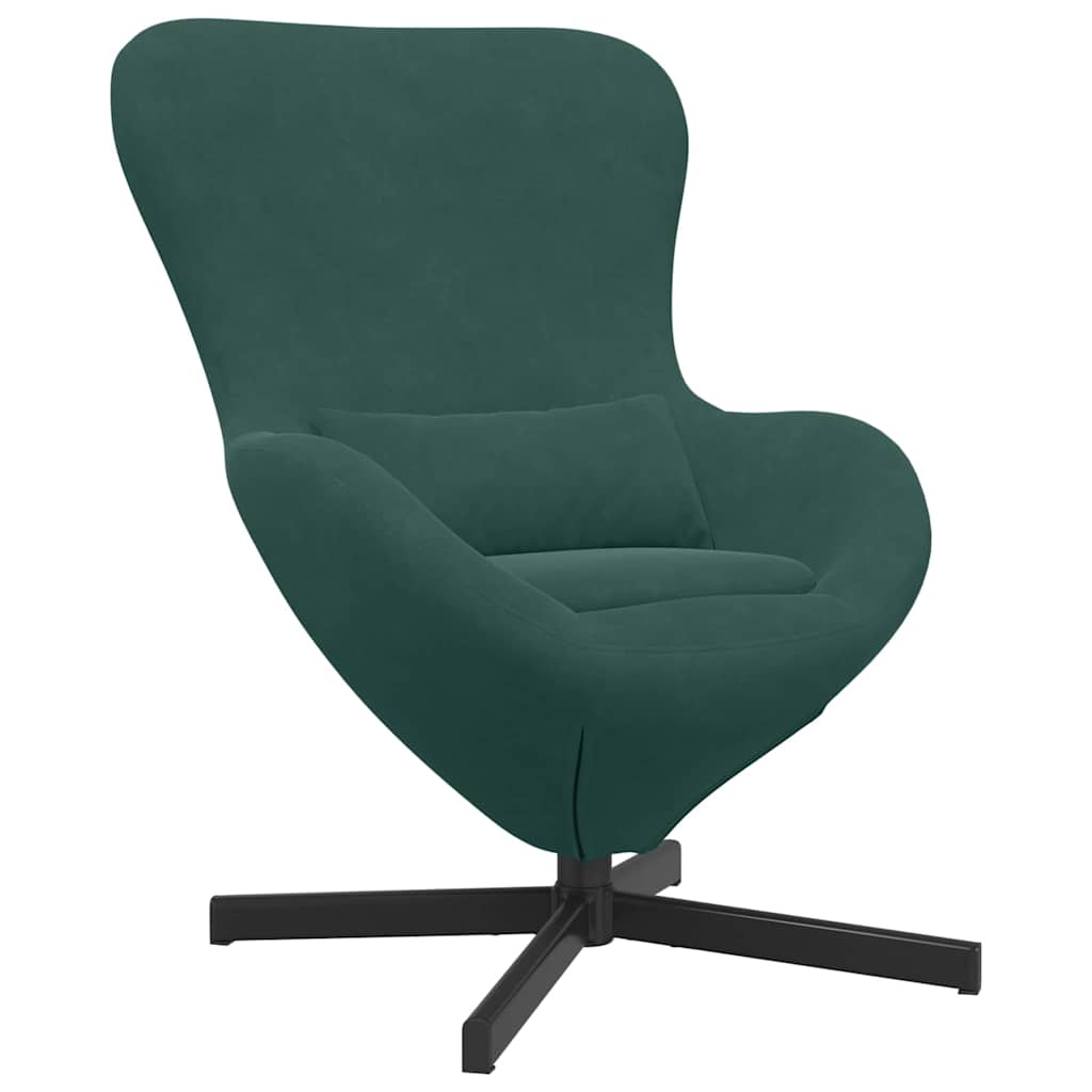 vidaXL Cadeira ovo Verde Escuro 63 x 73 x 90 cm Veludo