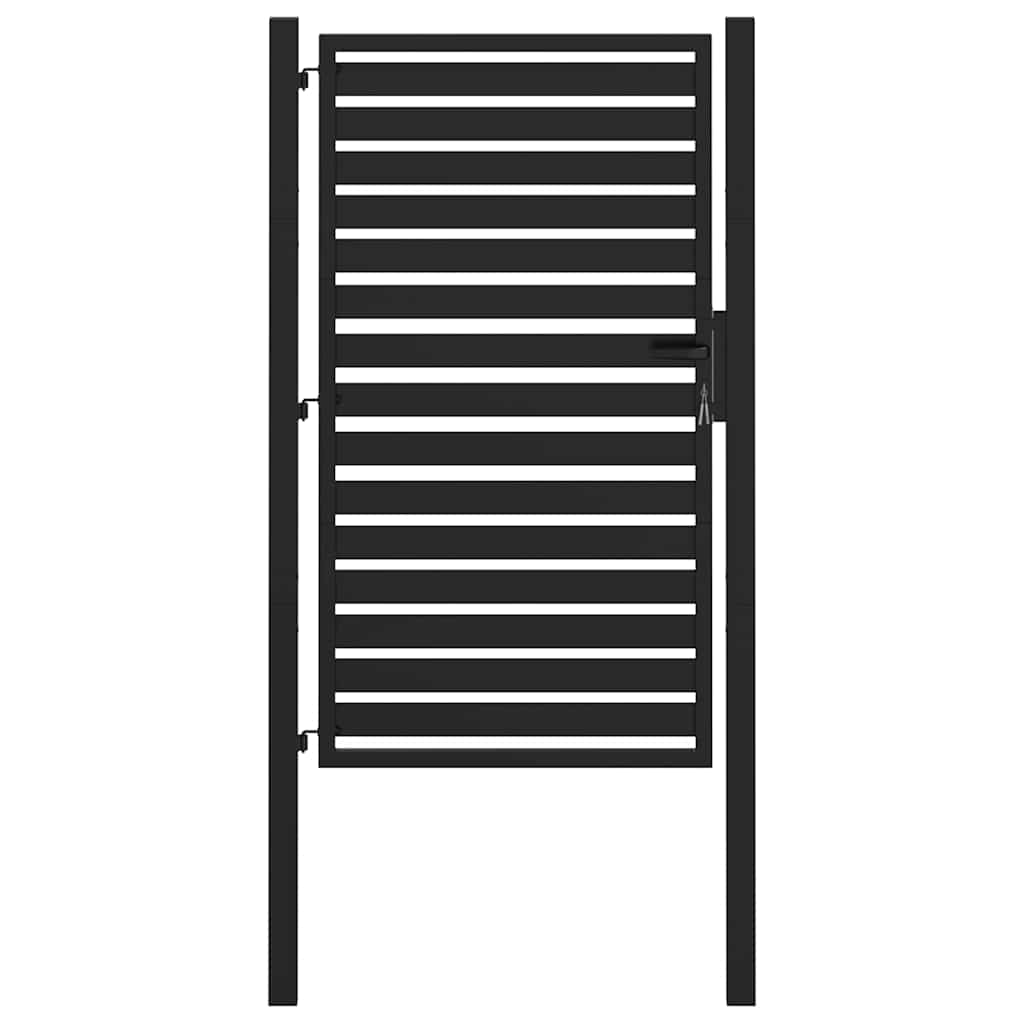 vidaXL Portão de jardim com fechadura Preto 100x150 cm Alumínio