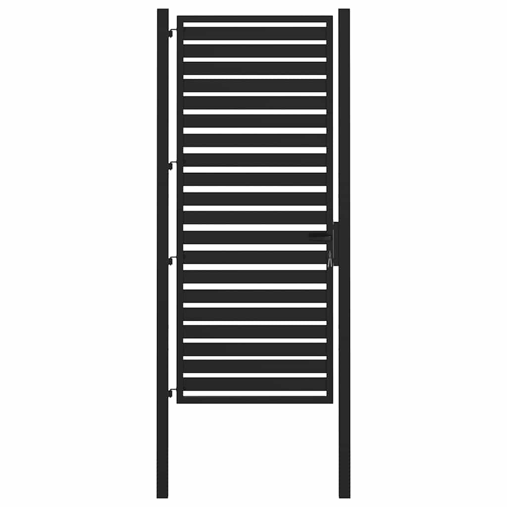 vidaXL Portão de jardim com fechadura Preto 100x200 cm Alumínio