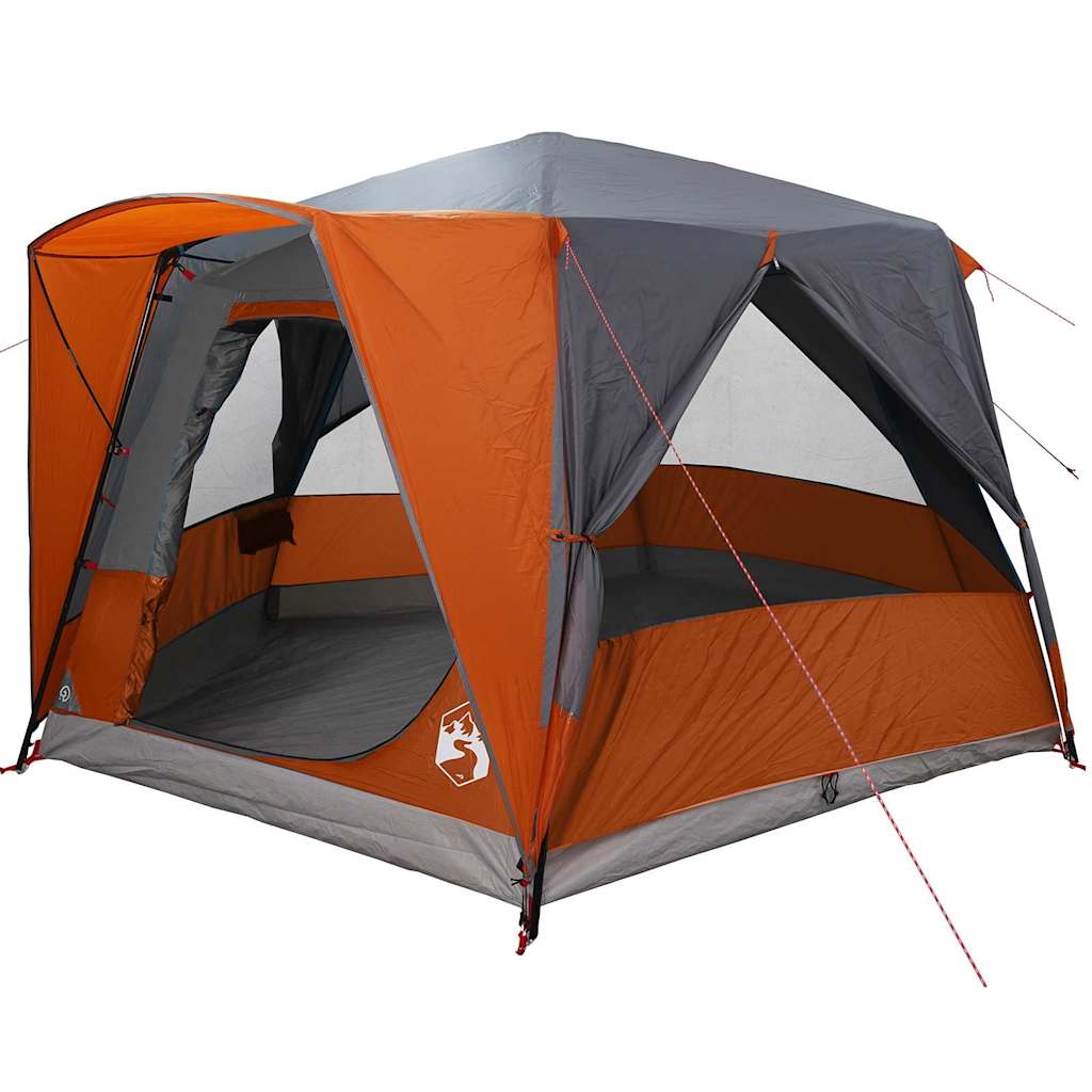 vidaXL Barraca de Acampamento para 5 Pessoas Cinza e Laranja