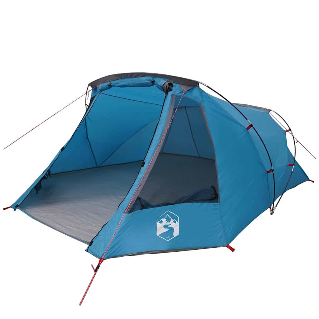vidaXL Tenda Tunnel para 3 Pessoas Azul e Cinza 328 x 228 x 115 cm