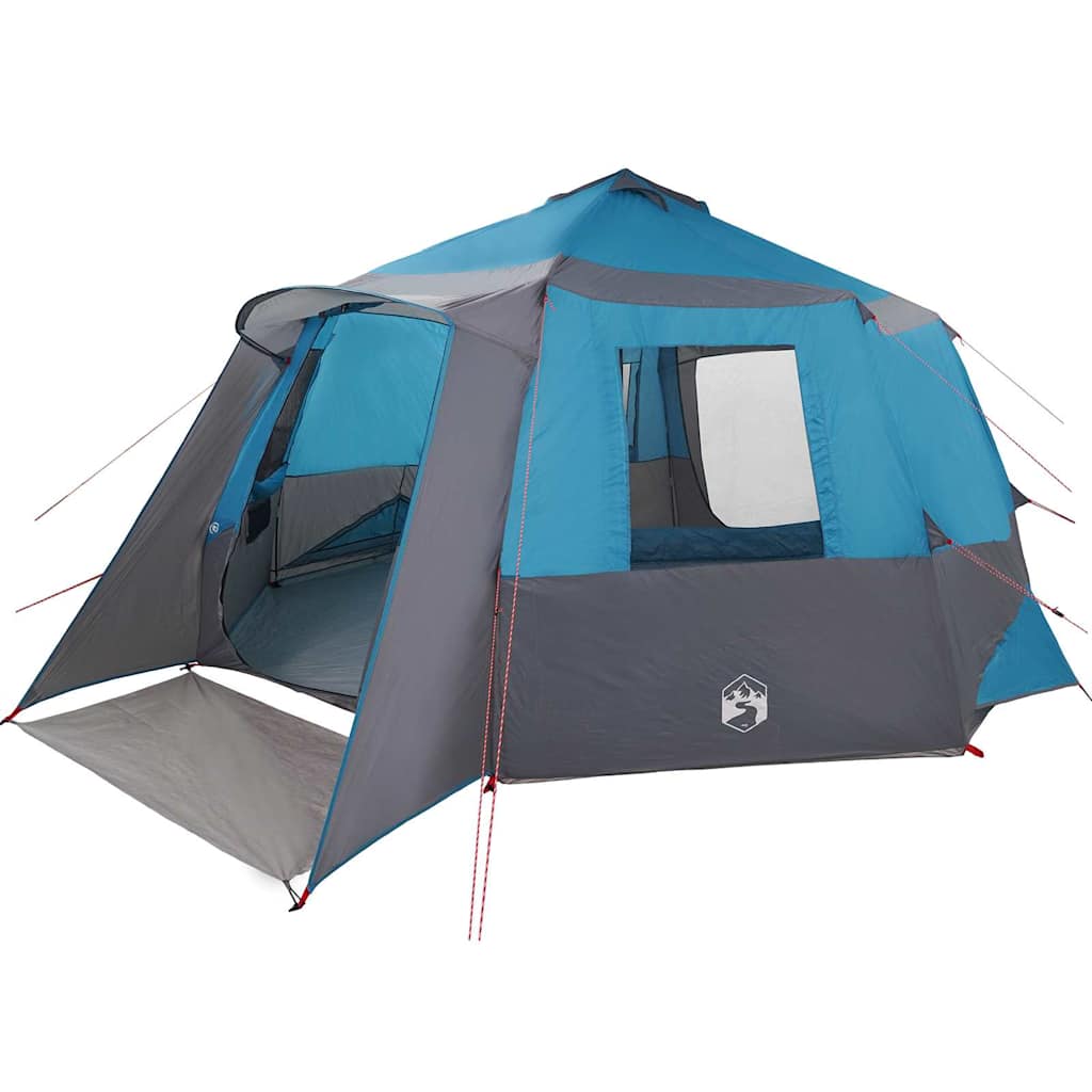 vidaXL Tenda de Cabana 12-Pessoas Azul e Cinza 500 x 500 x 294 cm