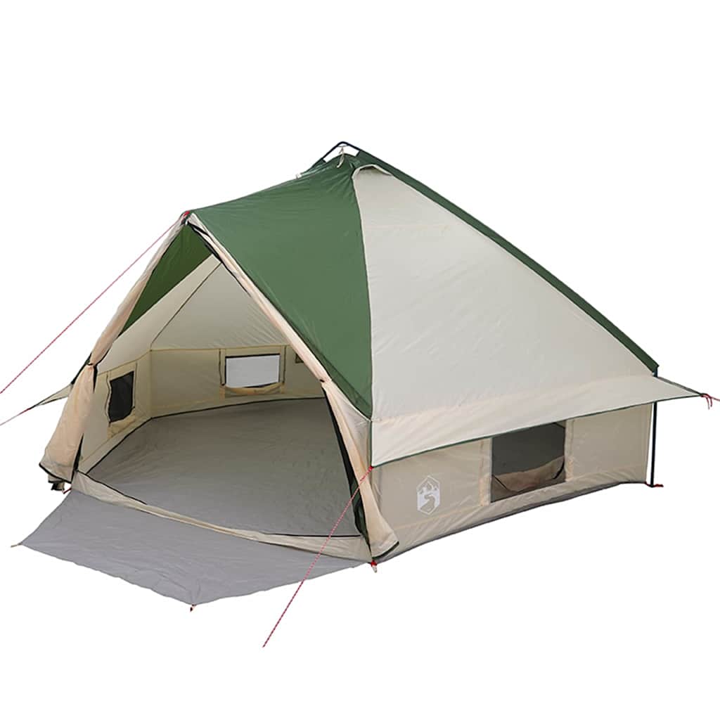vidaXL Tenda Teepee para 10 Pessoas Verde e Branco 567 x 470 x 242 cm