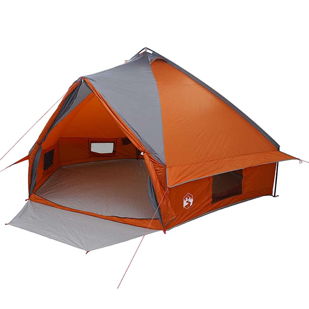 vidaXL Tenda Teepee para 10 Pessoas Cinza e Laranja 567 x 470 x 242 cm