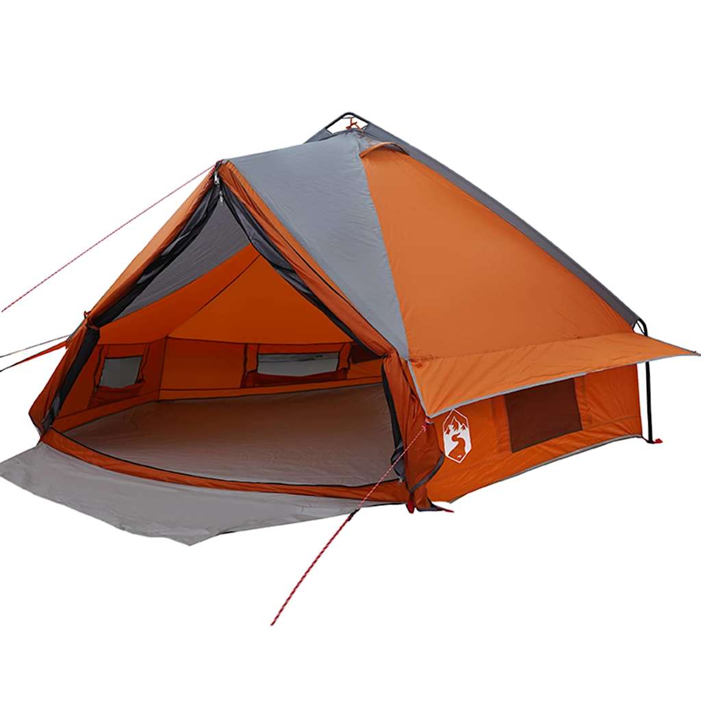 vidaXL Tenda Teepee para 8 Pessoas Cinza e Laranja 490 x 410 x 210 cm