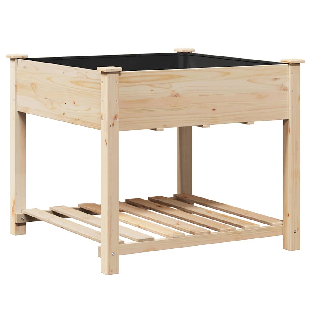 vidaXL Vaso de Jardim Bege 90 x 90 x 76,5 cm Madeira de Fir Sólida