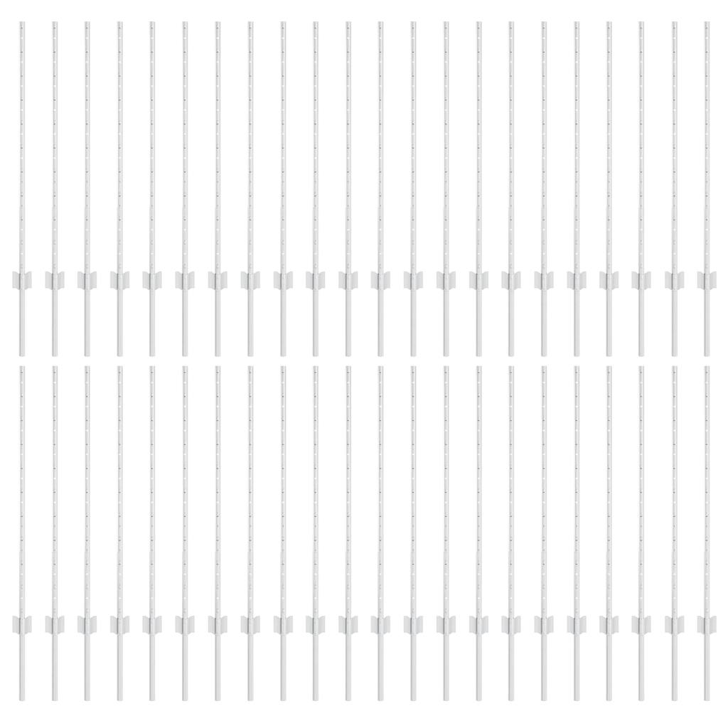 vidaXL Poste de Cerca 44 pcs Prateado 140 cm Aço