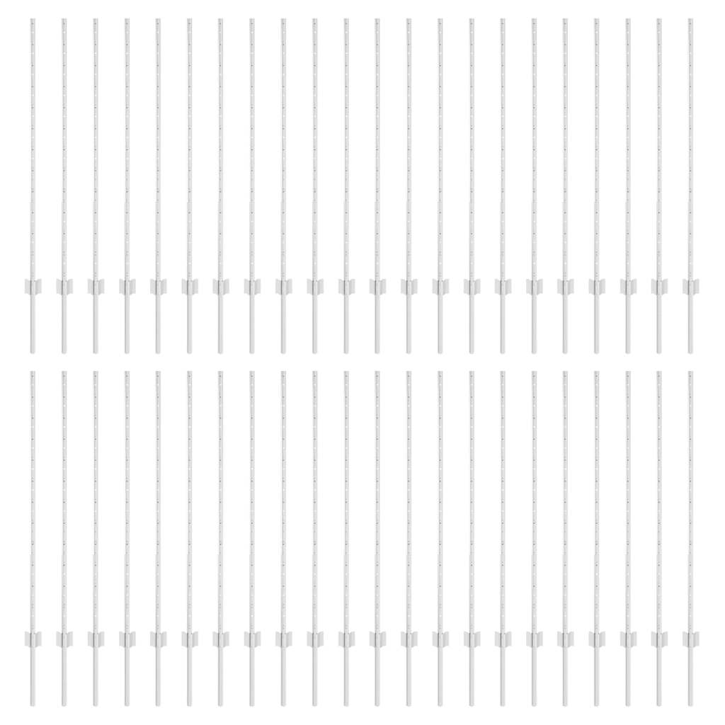 vidaXL Poste de Cerca 44 pcs Prateado 160 cm Aço