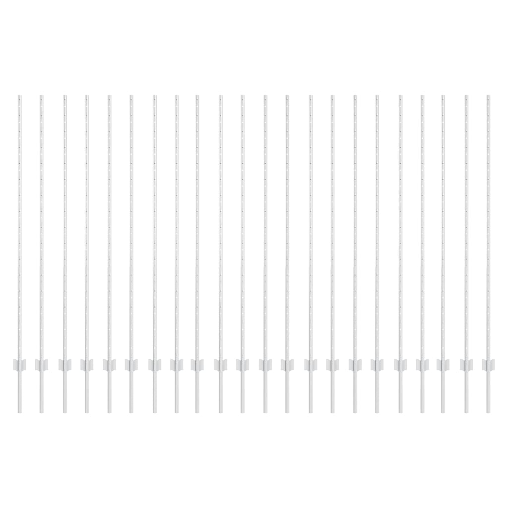 vidaXL Poste de Cerca 22 pcs Prateado 200 cm Aço