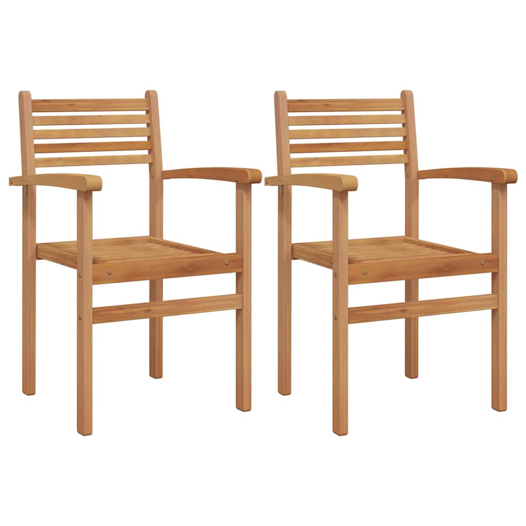 vidaXL Cadeira 2 pcs Castanho 56 x 55 x 90.5 cm Madeira de Teca Sólida