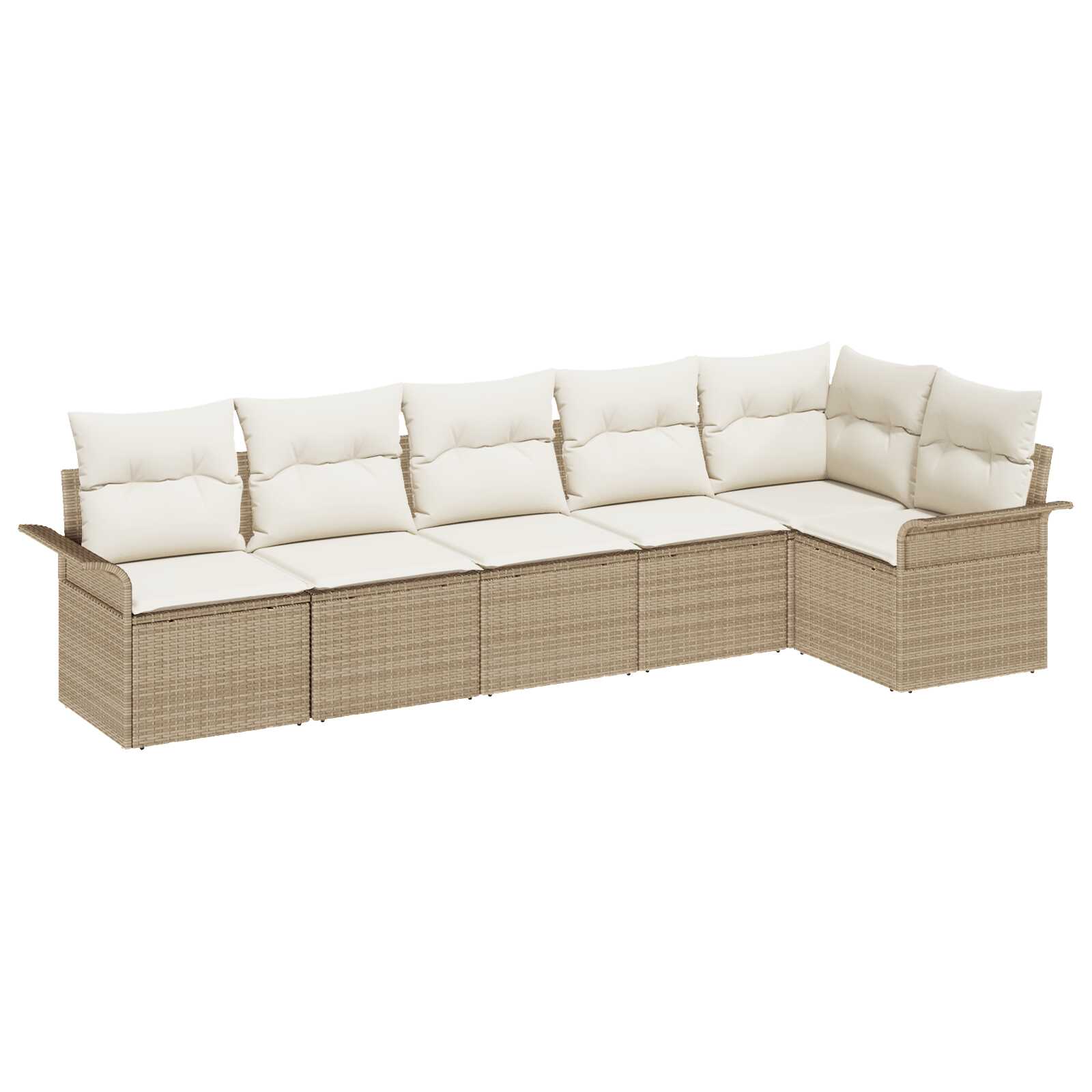 vidaXL Conjunto de Sofá de Jardim com almofada 6 pcs Bege vime PE