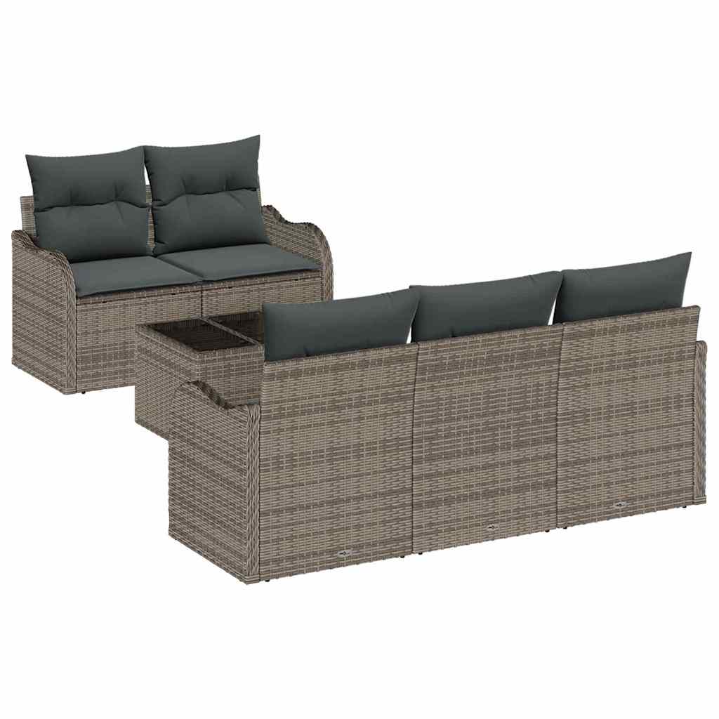 vidaXL Conjunto de Sofá de Jardim Cinzeto vime PE