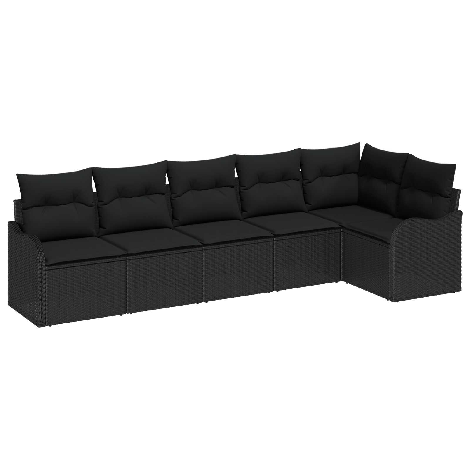 vidaXL Conjunto de Sofá de Jardim Preto vime PE