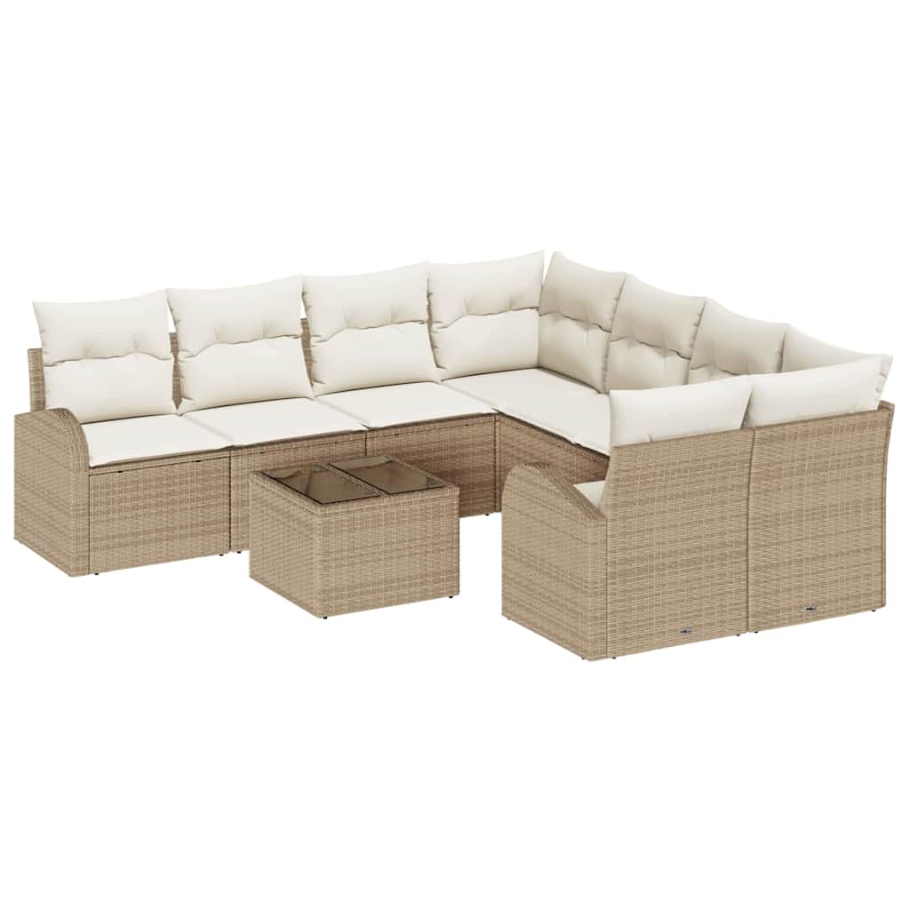 vidaXL Conjunto de Sofá de Jardim Bege 55 x 55 x 37 cm vime PE