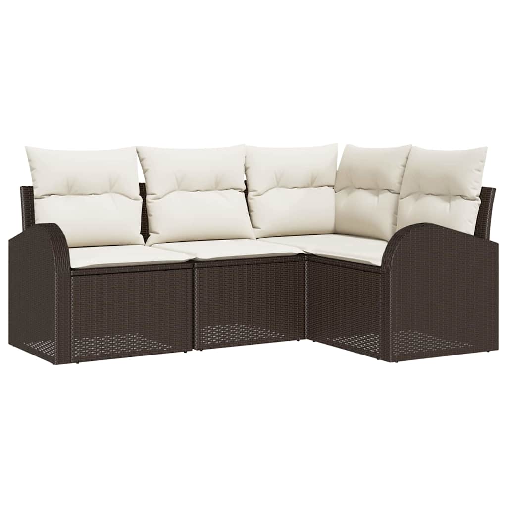 vidaXL Conjunto de Sofá de Jardim Castanho vime PE