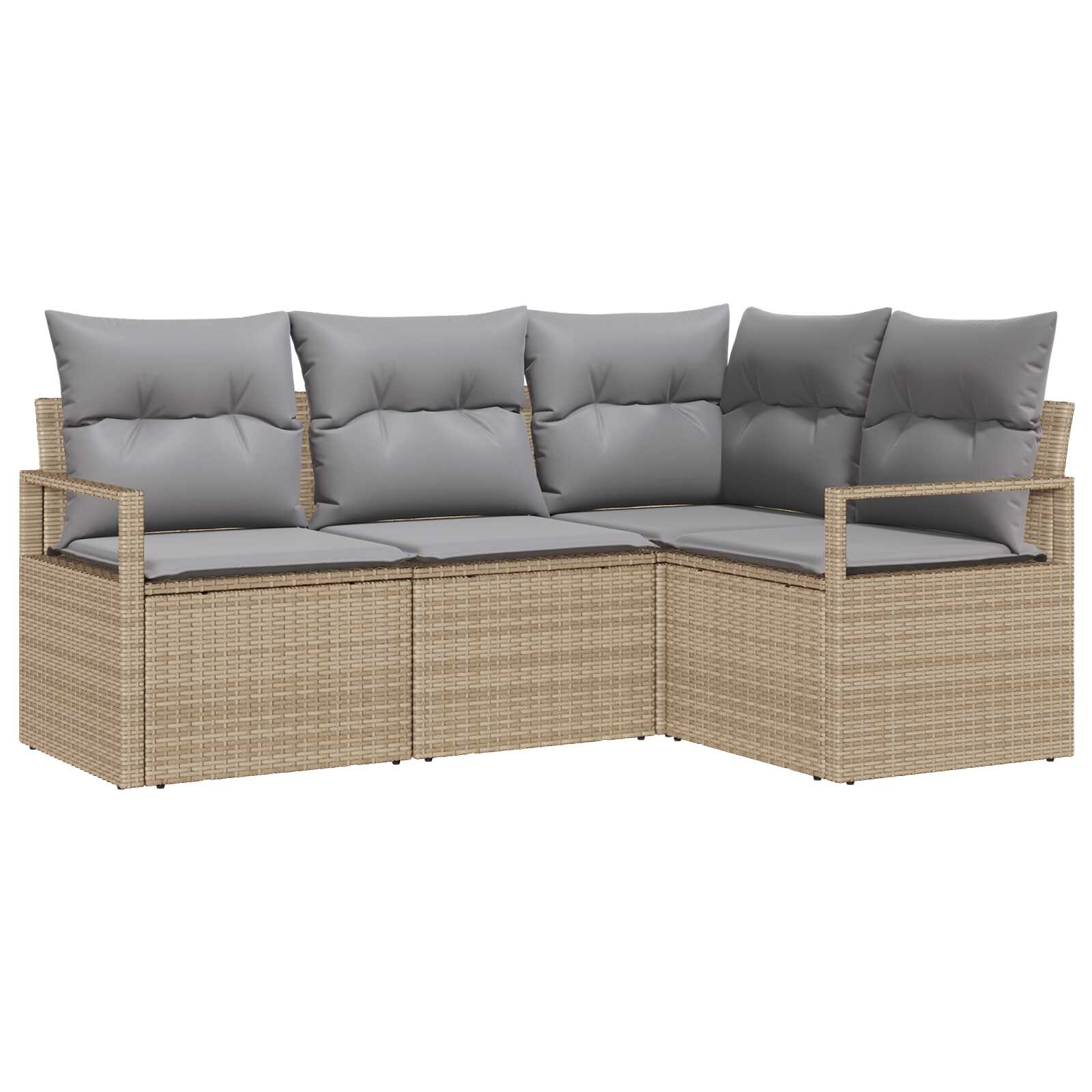 vidaXL Conjunto de Sofás 4 pcs Bege vime PE