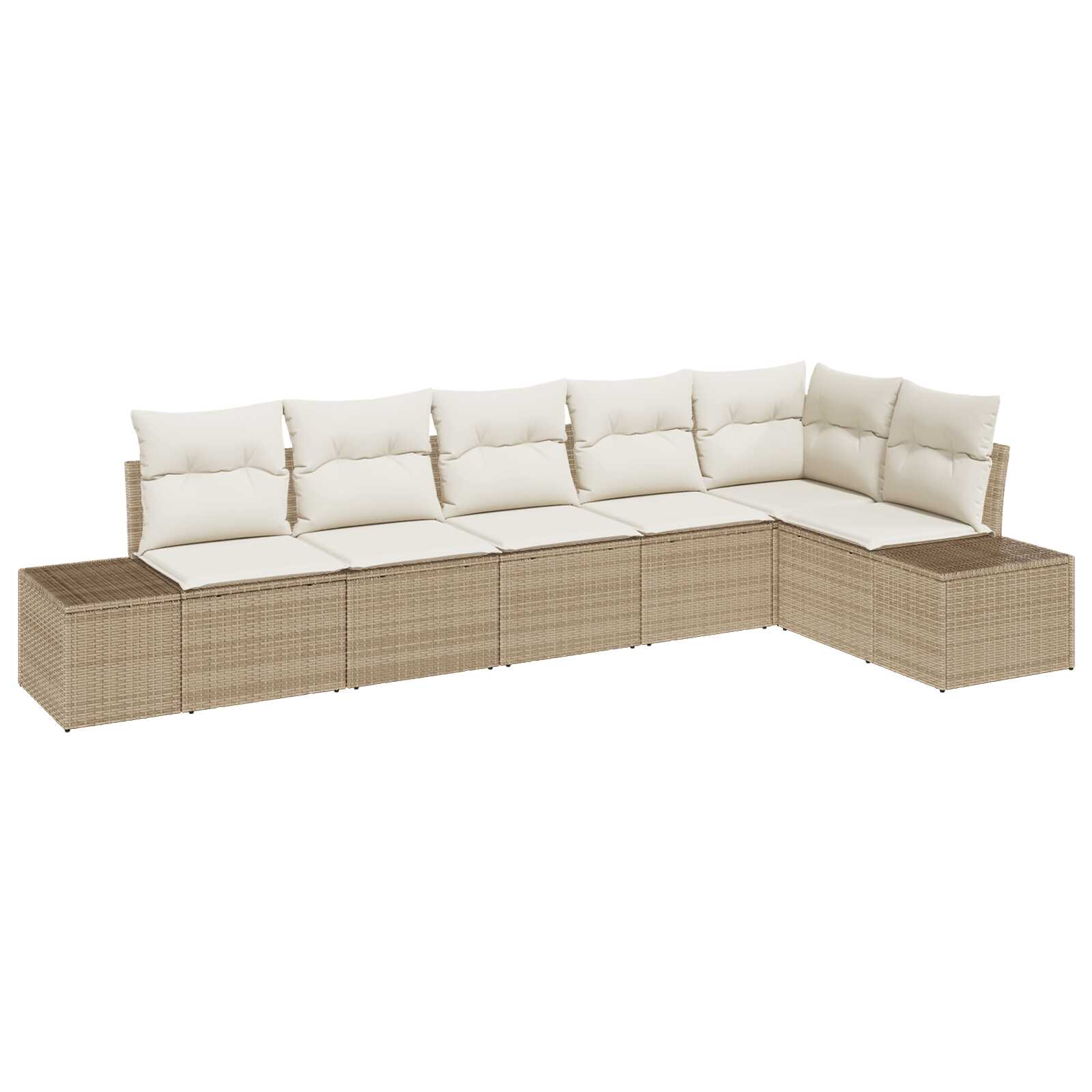 vidaXL Conjunto de Sofá de Jardim 6 pcs Bege e Creme vime PE