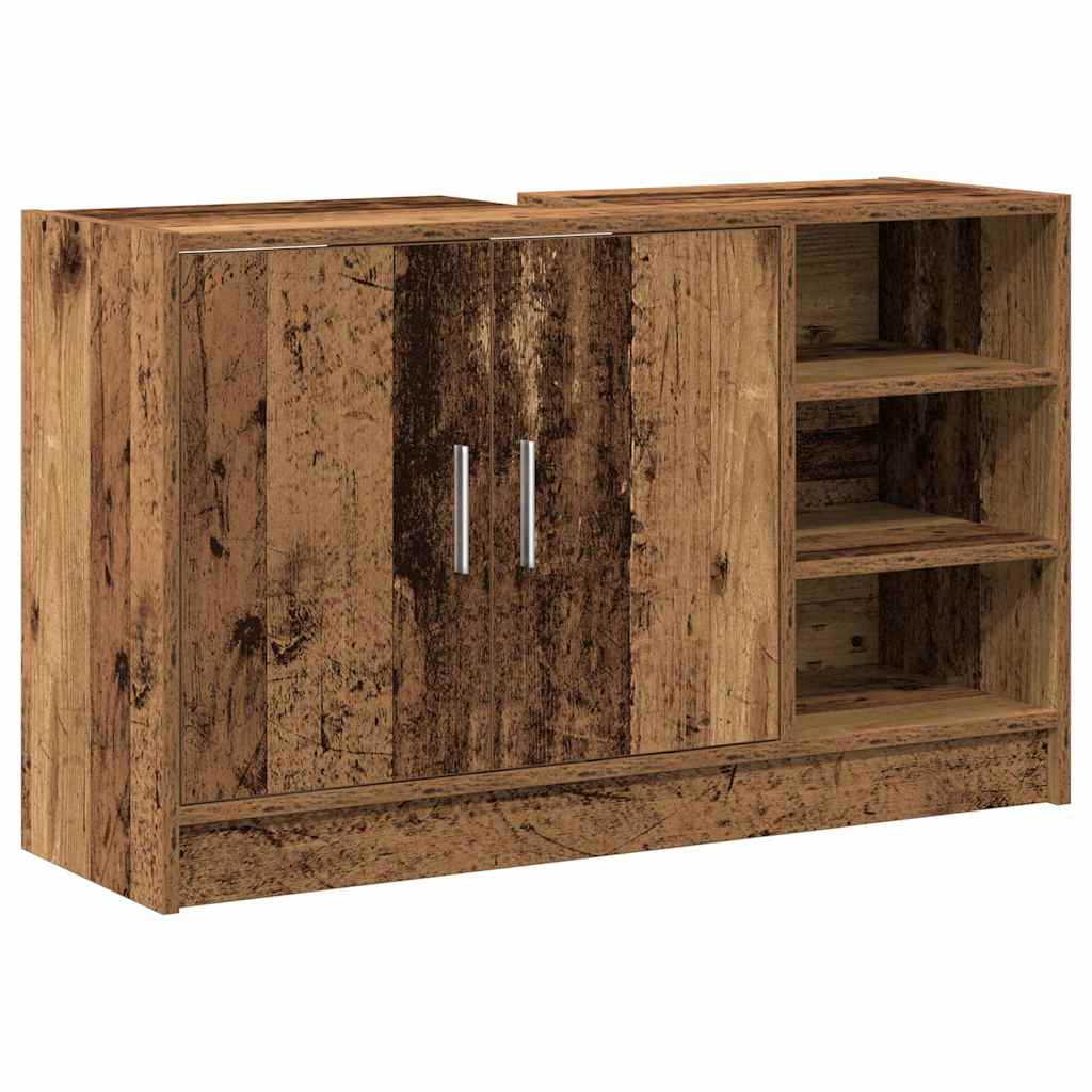 vidaXL Armário de Banheiro com porta Madeira Antiga 90 x 29 x 55 cm