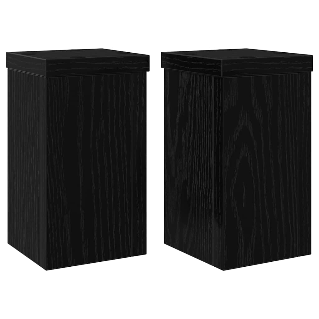 vidaXL Suporte para Plantas 2 pcs Carvalho Preto 10 x 10 x 18 cm