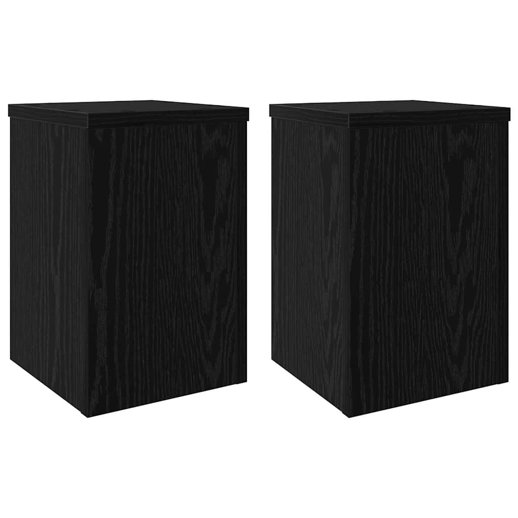 vidaXL Suporte para Plantas 2 pcs Carvalho Preto 20 x 20 x 30 cm