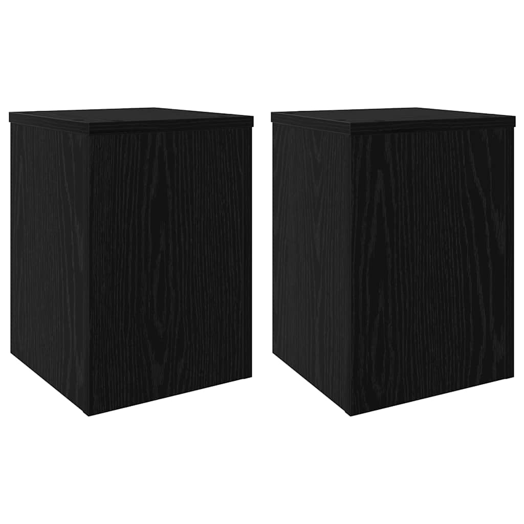 vidaXL Suporte para Plantas 2 pcs Carvalho Preto 25 x 25 x 35 cm