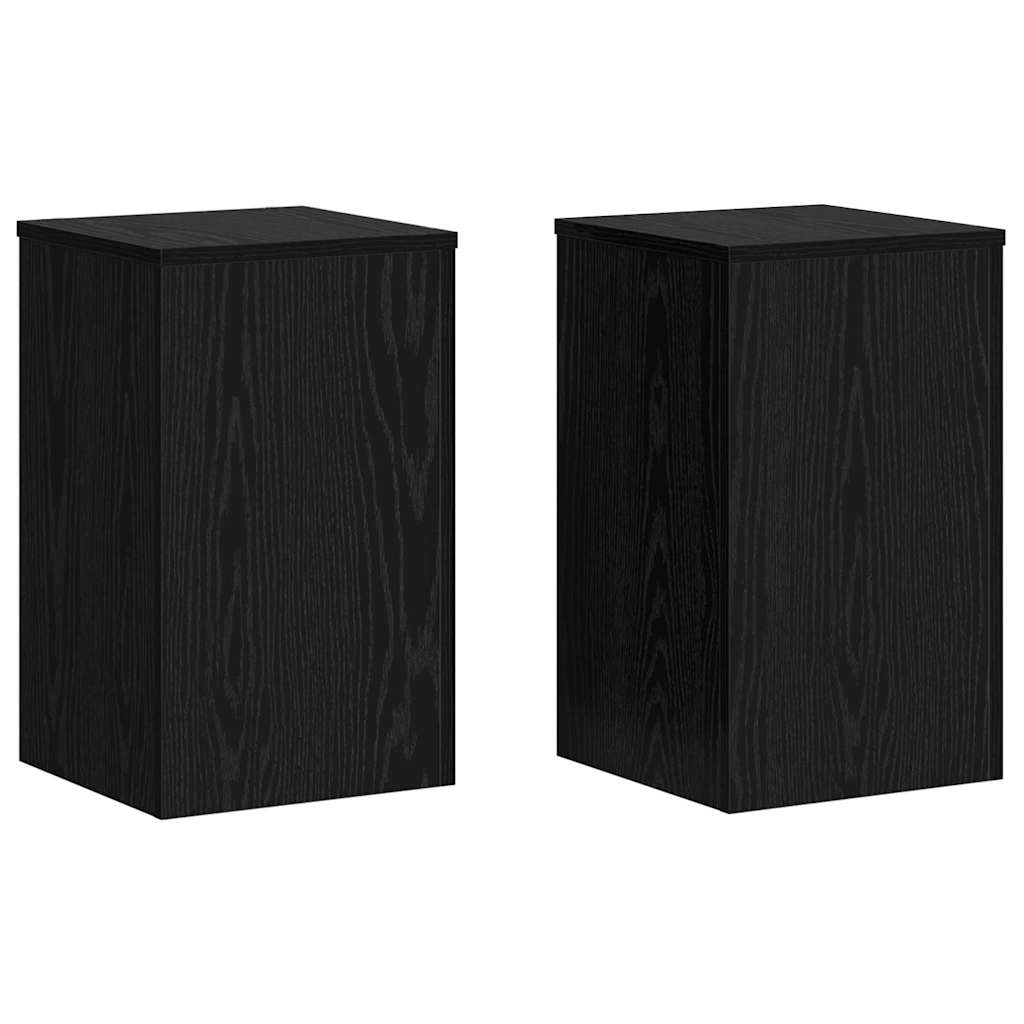 vidaXL Suporte para Plantas 2 pcs Carvalho Preto 30 x 30 x 50 cm