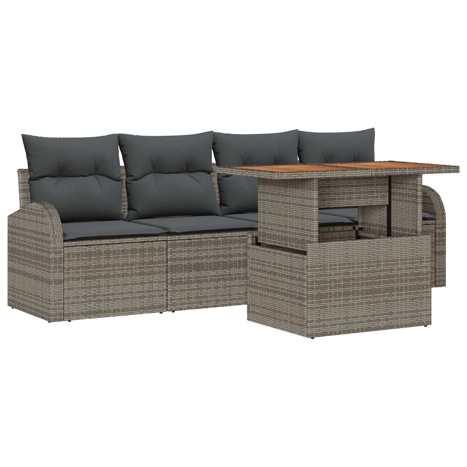 vidaXL Conjunto de Sofá de Jardim 5 pcs Cinzeto