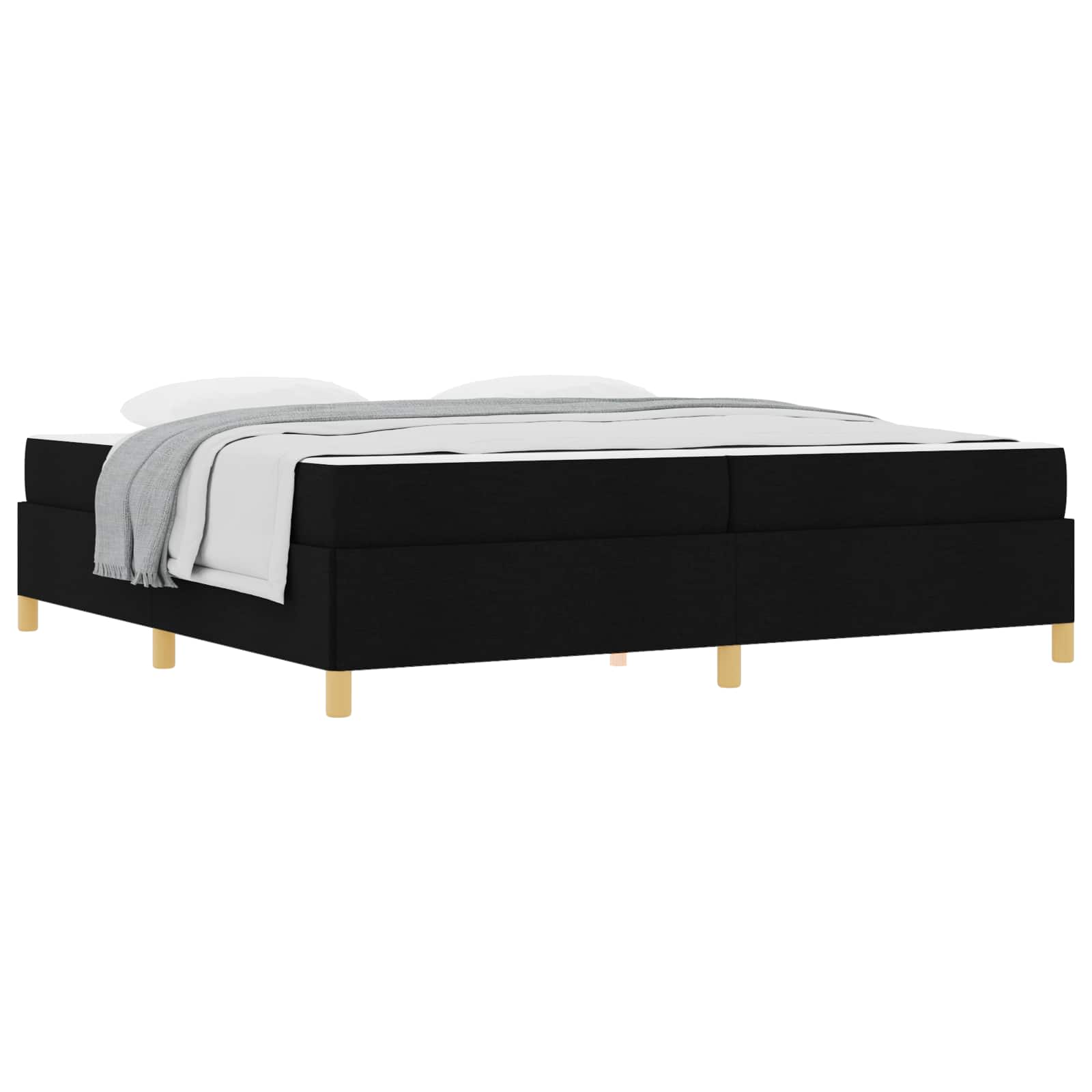 vidaXL Estrutura da Cama com colchão Preto 200 x 200 cm tecido