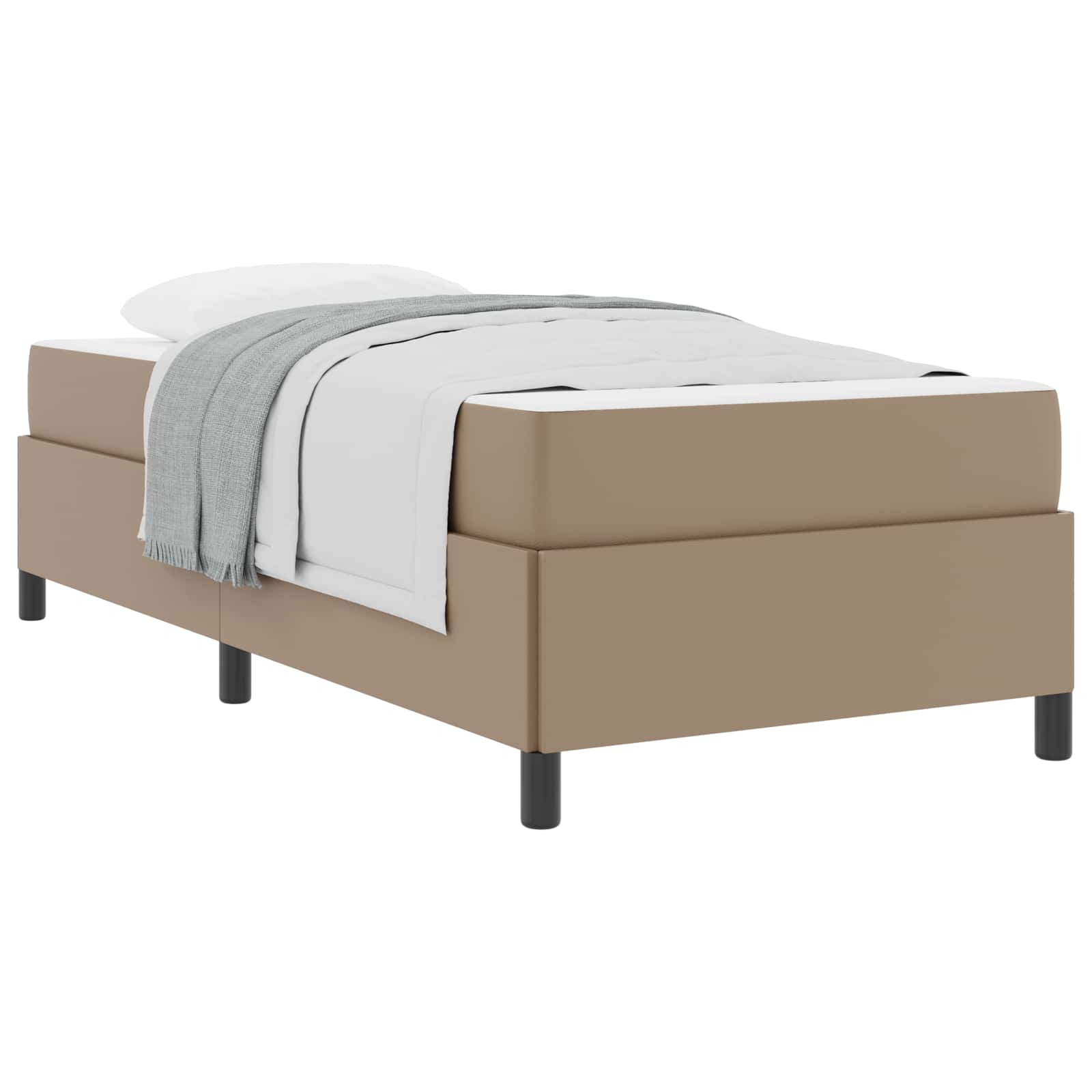 vidaXL Estrutura da Cama com colchão Cappuccino 80 x 200 cm tecido