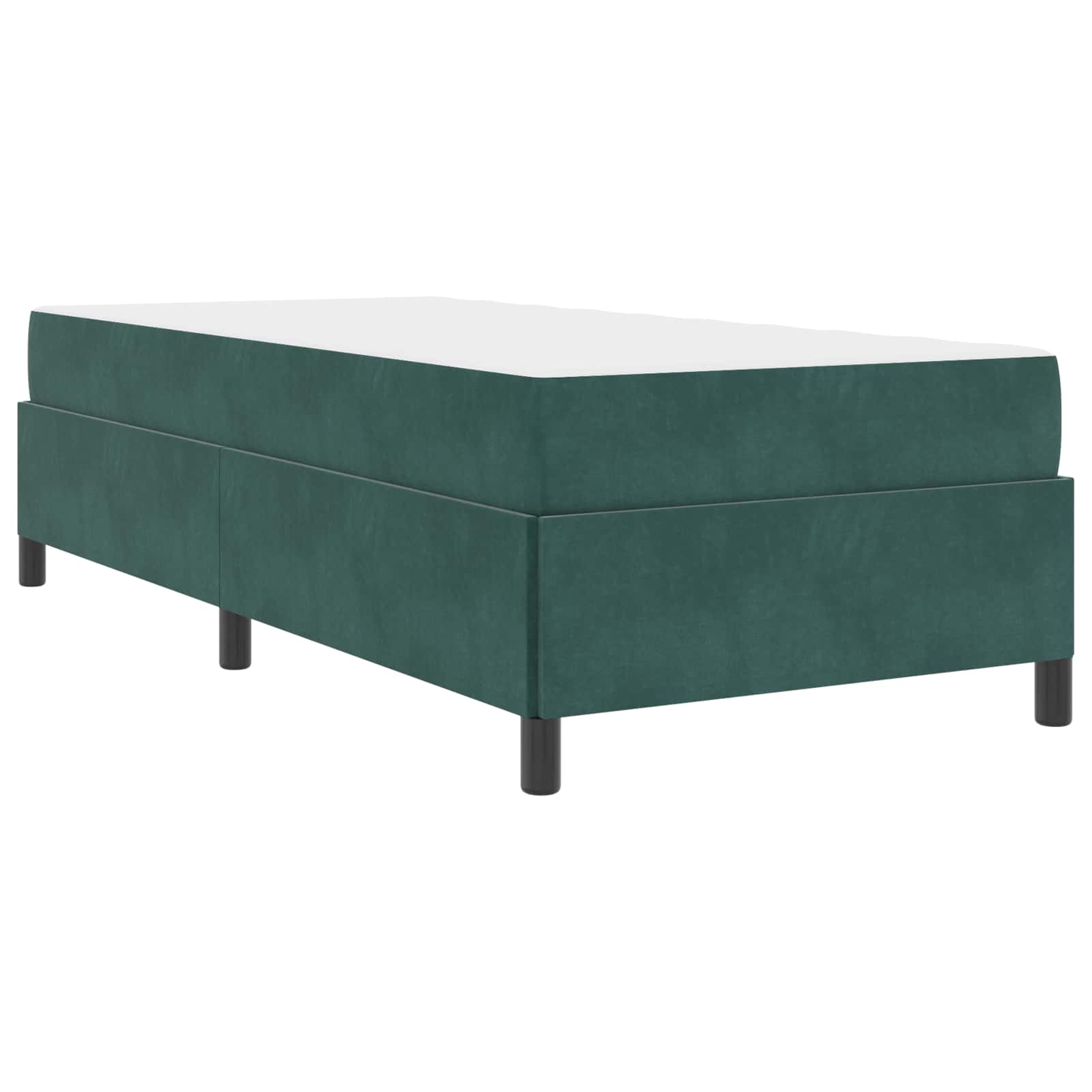 vidaXL Estrutura da Cama com colchão Verde Escuro 90 x 200 cm tecido