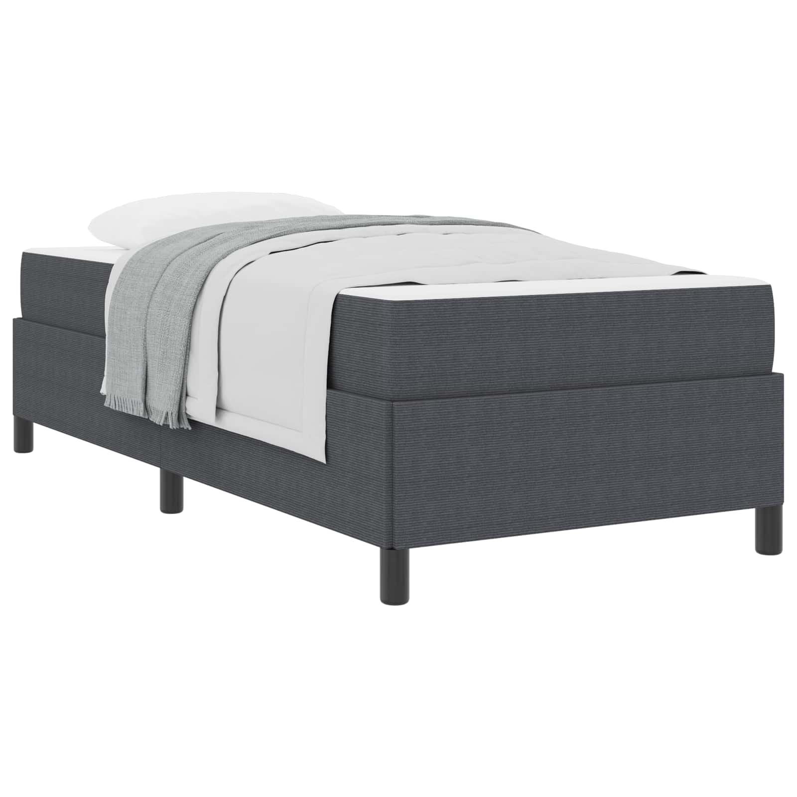 vidaXL Estrutura da Cama com colchão Cinza Escuro 90 x 200 cm tecido