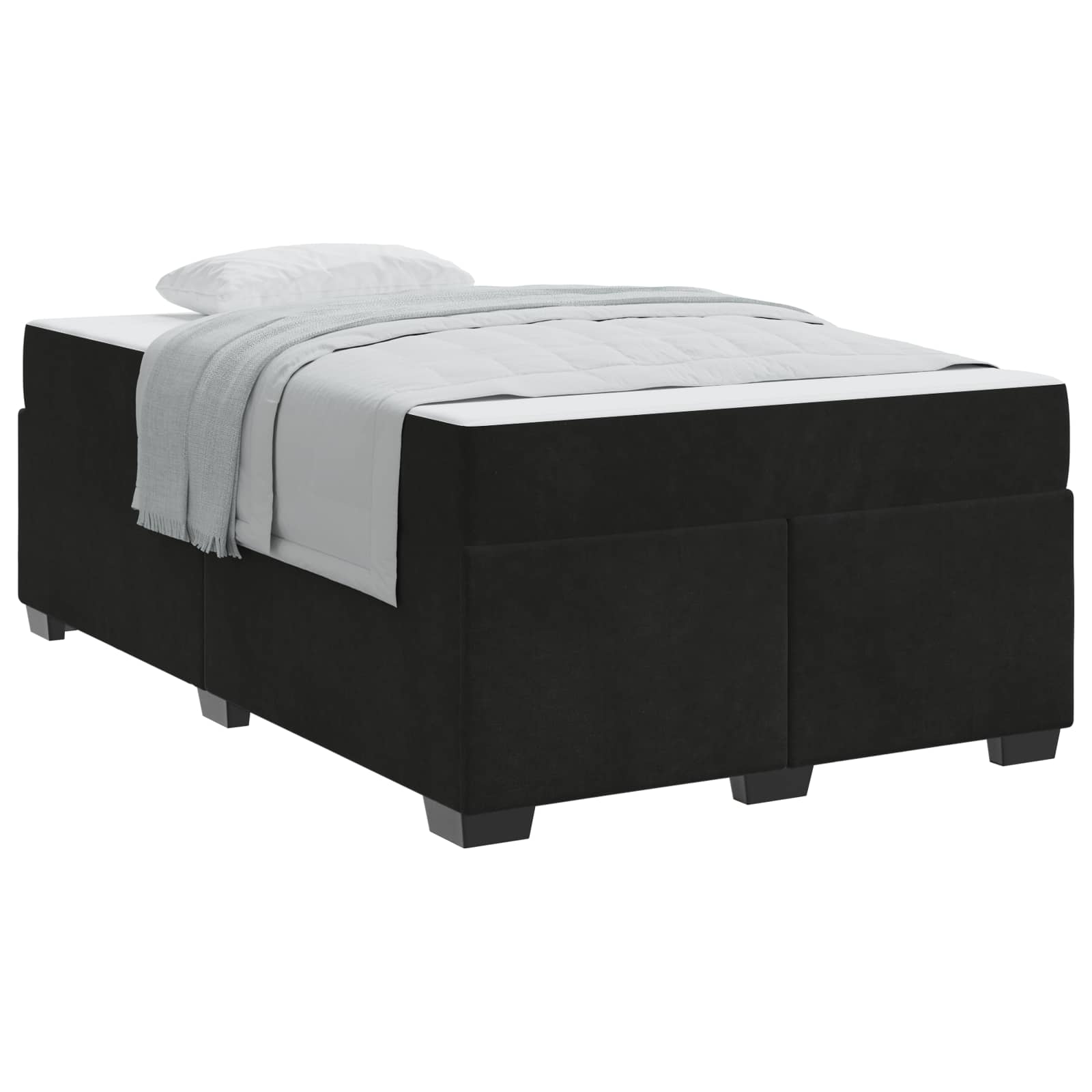 vidaXL Estrutura da Cama com colchão Preto 120 x 200 cm tecido
