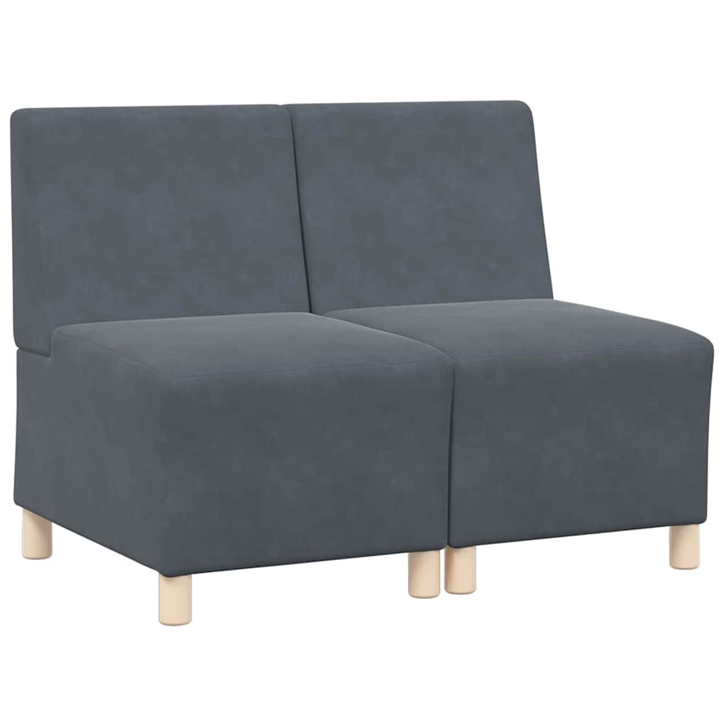 vidaXL Unidade de Sofá Modular Sem Braços 2 pcs Cinza Escuro