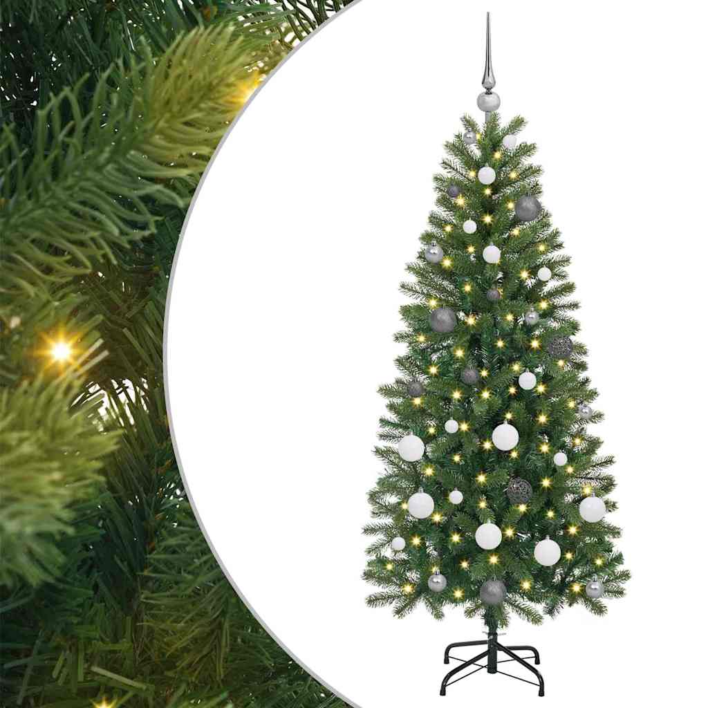 vidaXL Árvore de Natal Artificial com 150 LEDs Verde 150 cm PE e PVC