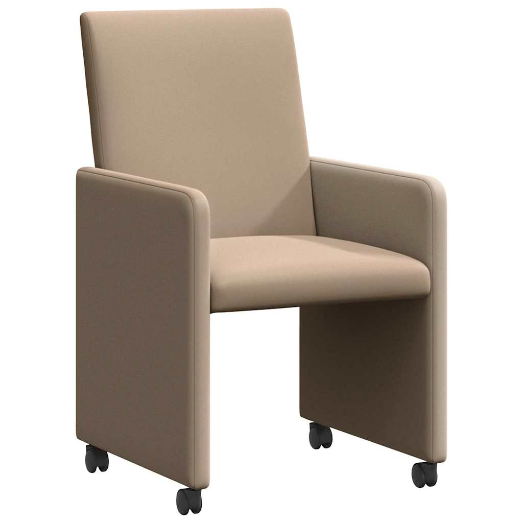 vidaXL Cadeiras de Jantar com Rodas 2 pcs Cappuccino 57 x 66 x 94 cm