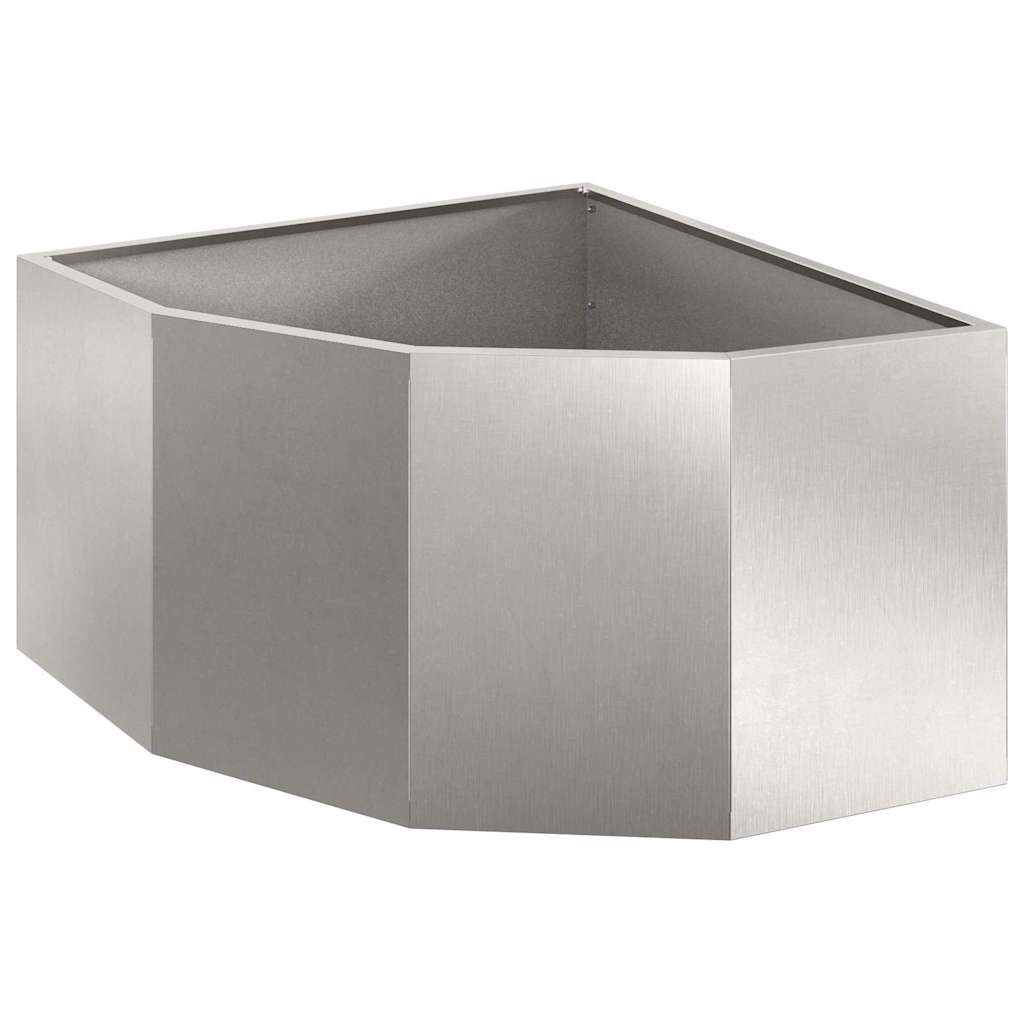 vidaXL Vaso de Canto Prateado 60 x 60 x 35 cm Aço inoxidável