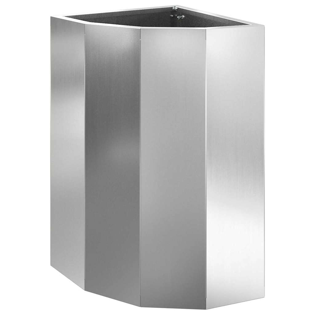 vidaXL Vaso de Canto Prateado 30 x 30 x 50 cm Aço galvanizado