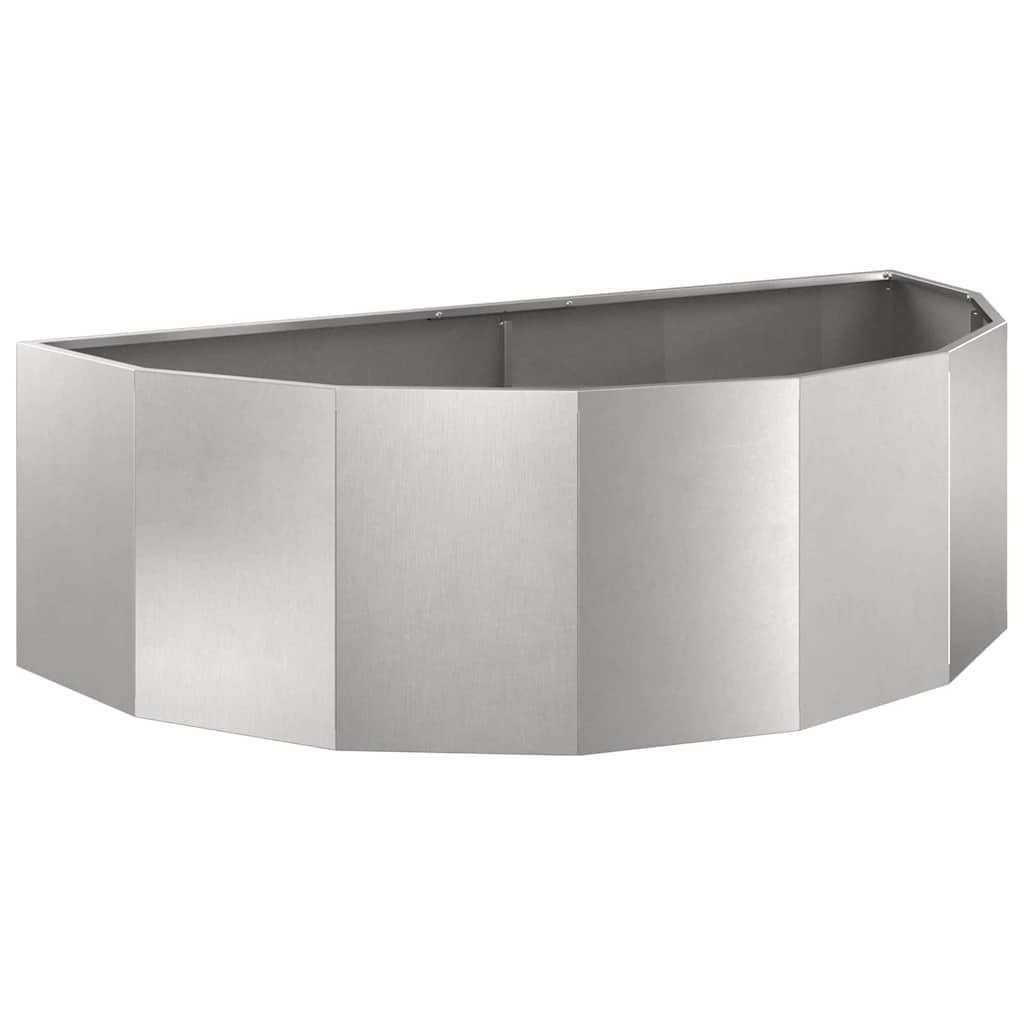 vidaXL Floreira Prateado 120 x 60 x 35 cm Aço inoxidável