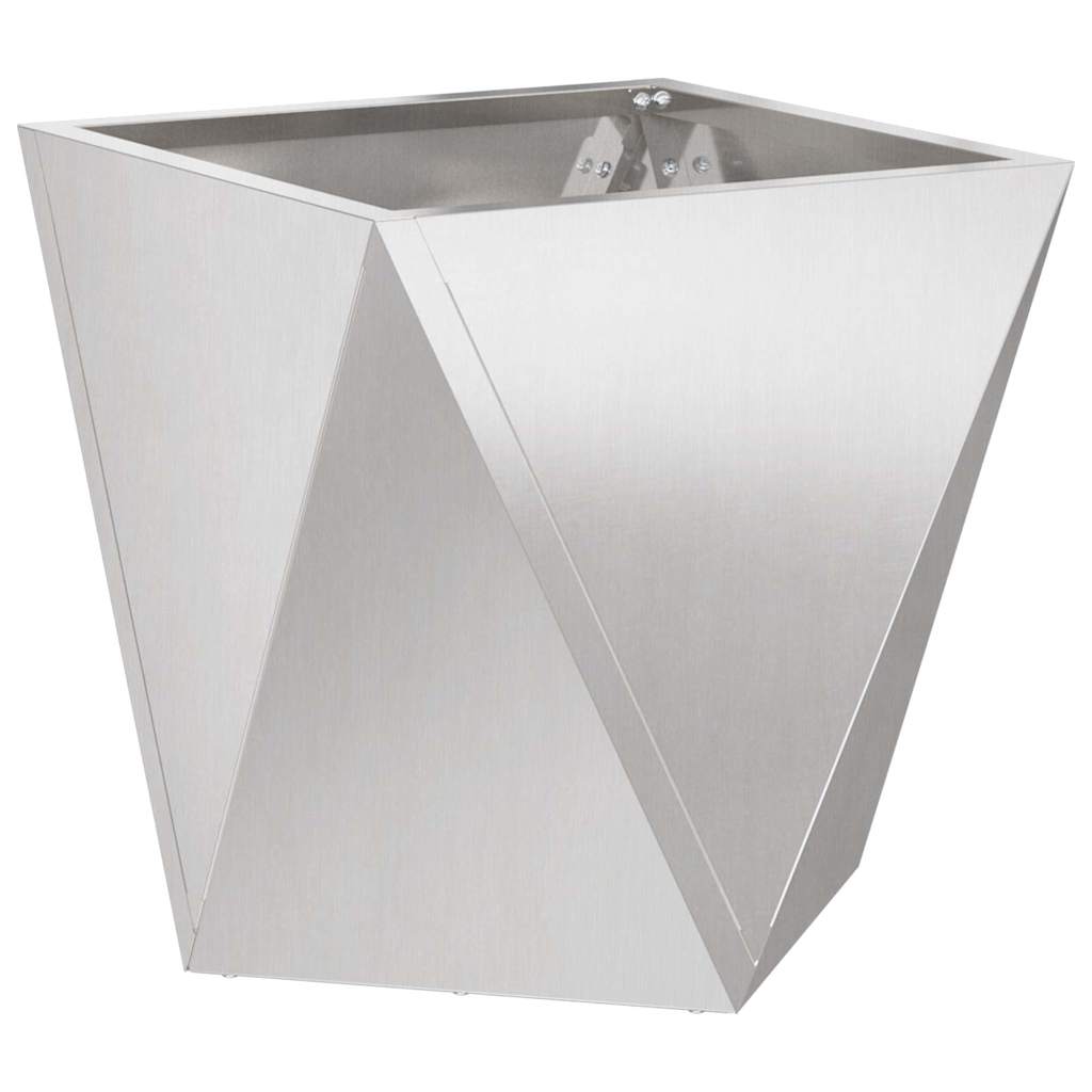 vidaXL Floreira Prateado 40 x 40 x 40 cm Aço inoxidável
