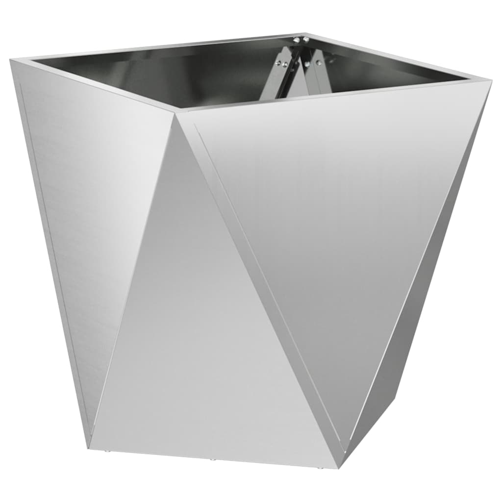 vidaXL Floreira Prateado 40 x 40 x 40 cm Aço Galvanizado