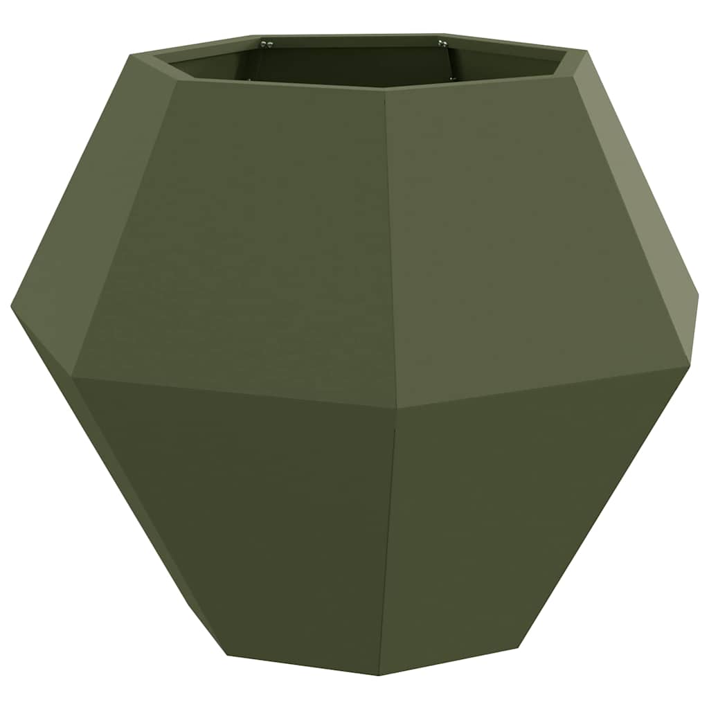 vidaXL Floreira Verde Oliva 75 x 75 x 60 cm Aço