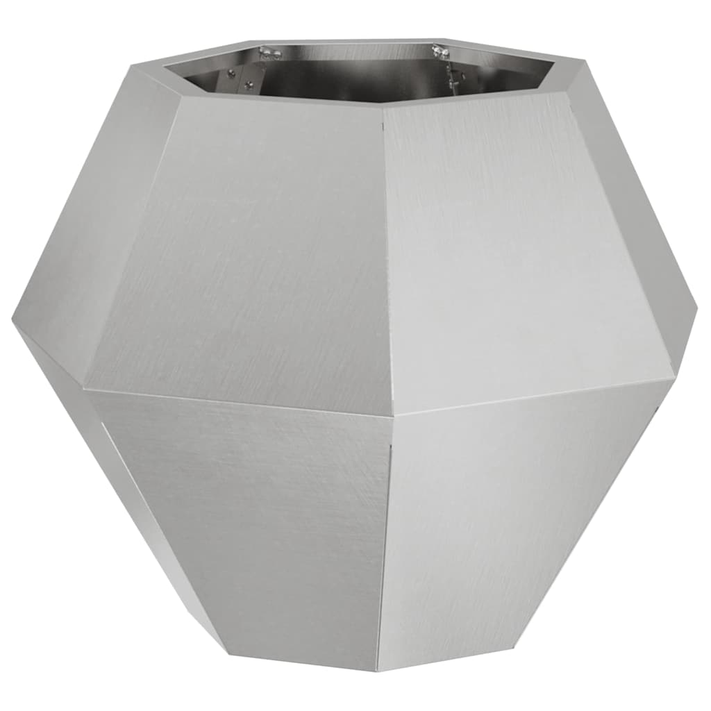 vidaXL Floreira Prateado 50 x 50 x 40 cm Aço inoxidável