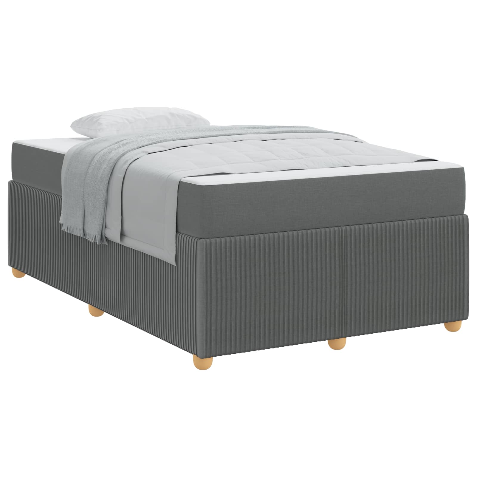 vidaXL Estrutura da Cama com colchão Cinza Escuro 120 x 190 cm tecido